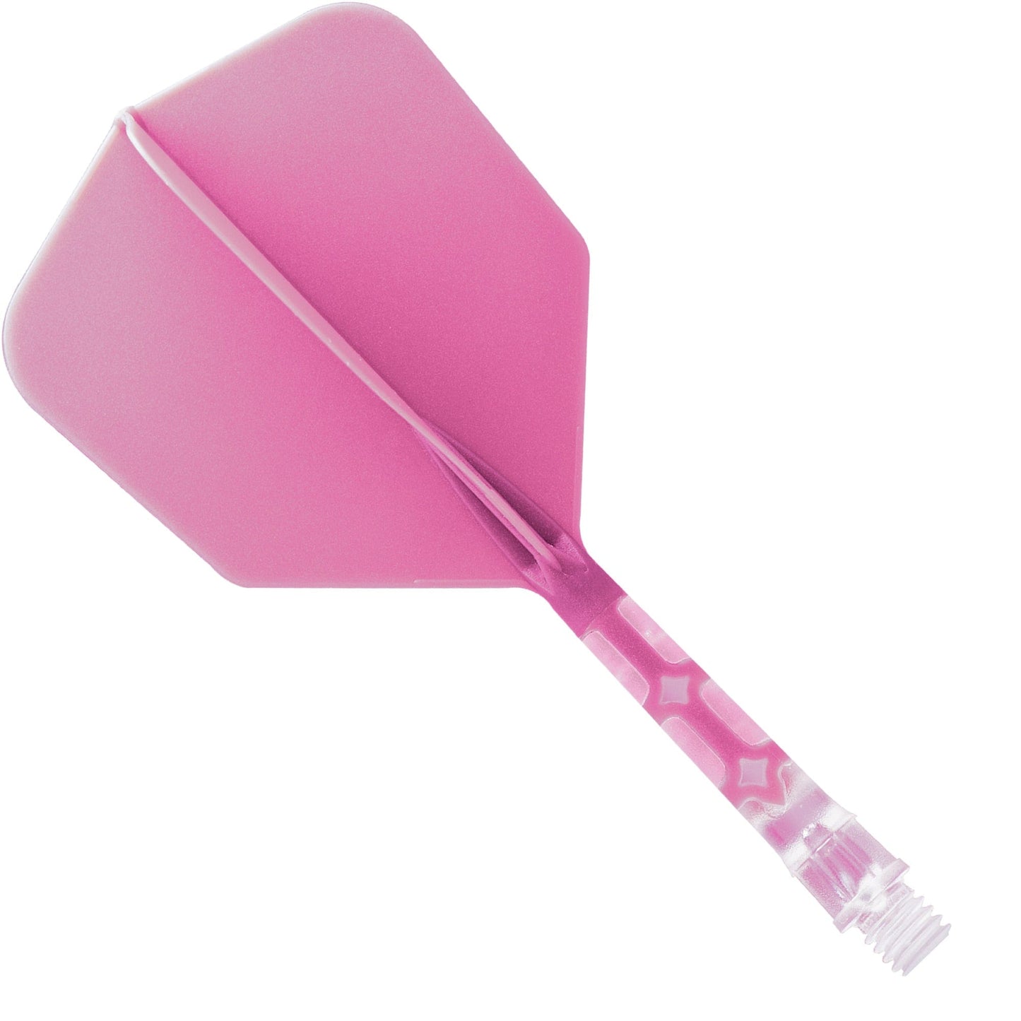 Cuesoul Rost T19 Integrated Dart Shaft and Flights - Big Wing - Clear with Pink Flight Medium