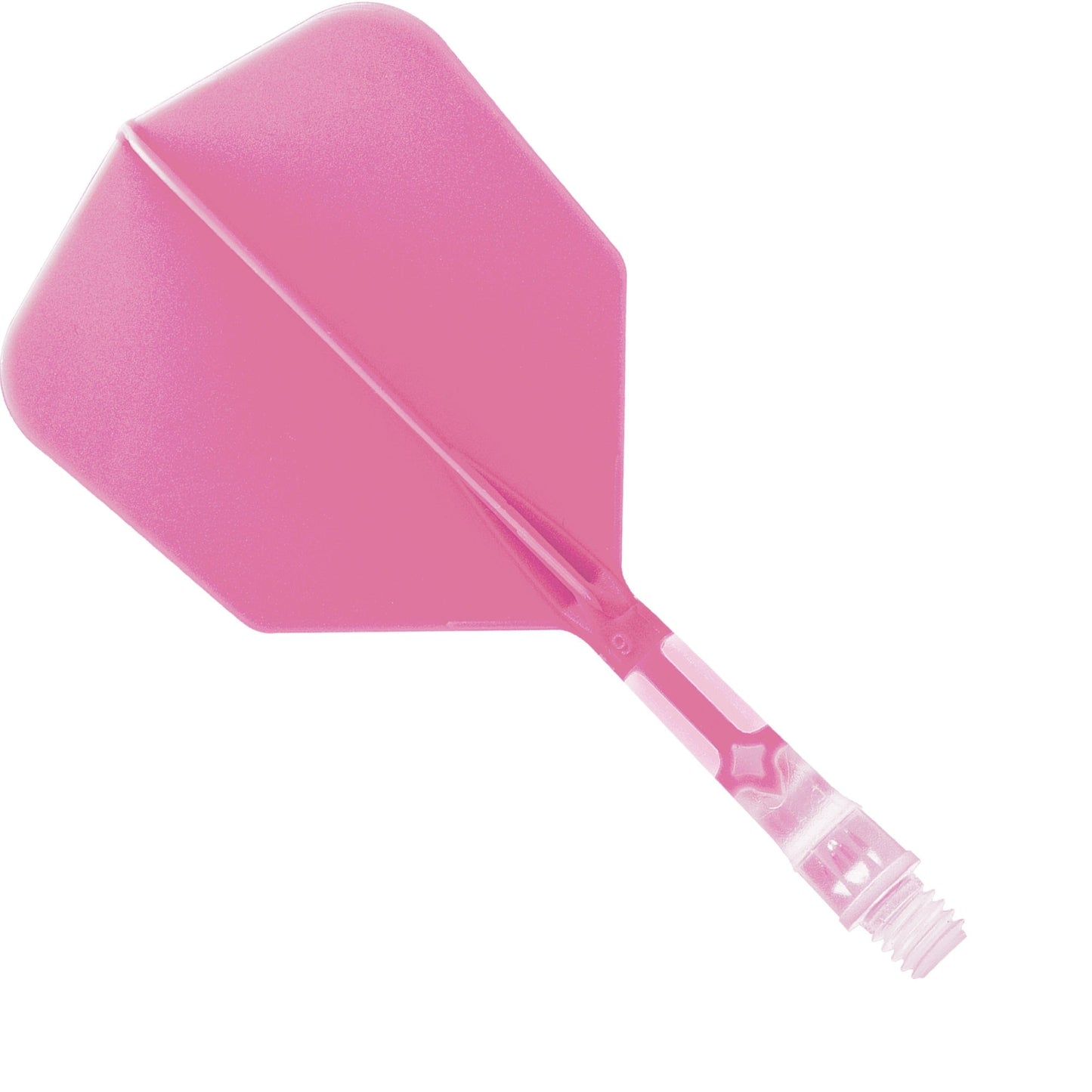 Cuesoul Rost T19 Integrated Dart Shaft and Flights - Big Wing - Clear with Pink Flight Short
