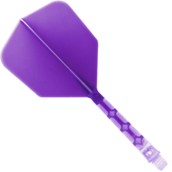 Cuesoul Rost T19 Integrated Dart Shaft and Flights - Big Wing - Clear with Purple Flight