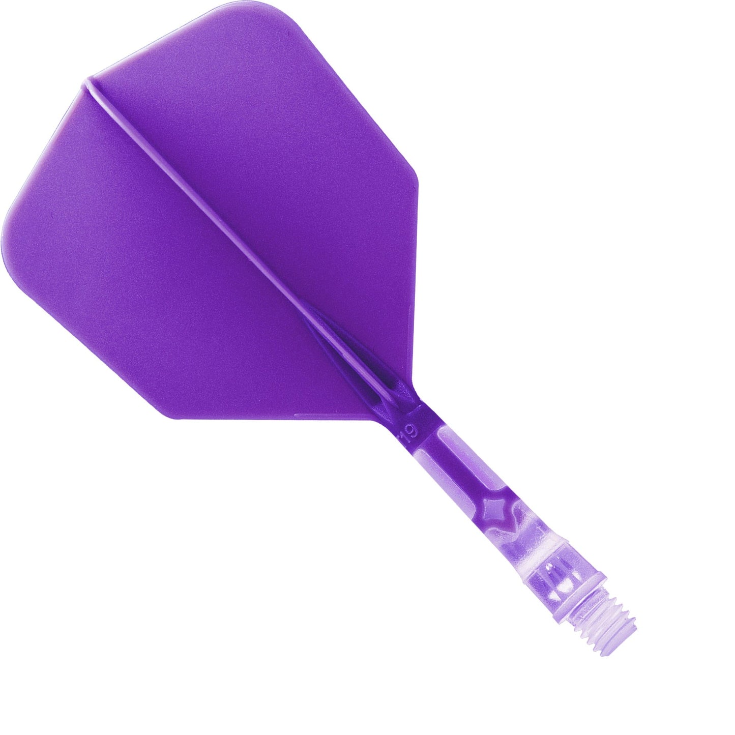 Cuesoul Rost T19 Integrated Dart Shaft and Flights - Big Wing - Clear with Purple Flight Short