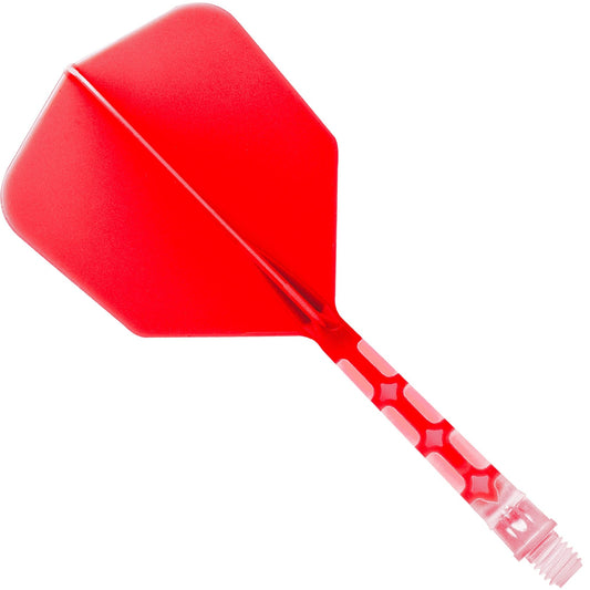 Cuesoul Rost T19 Integrated Dart Shaft and Flights - Big Wing - Clear with Red Flight Long