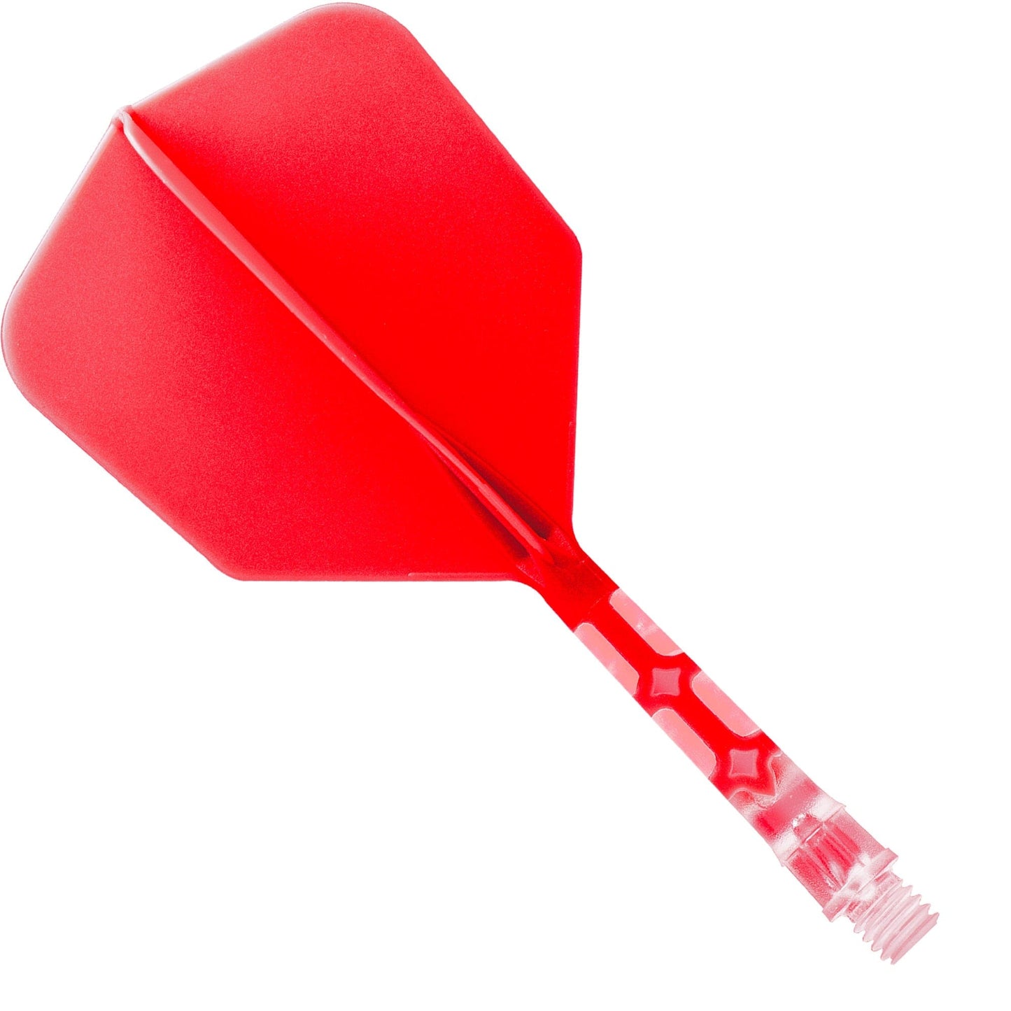 Cuesoul Rost T19 Integrated Dart Shaft and Flights - Big Wing - Clear with Red Flight Medium