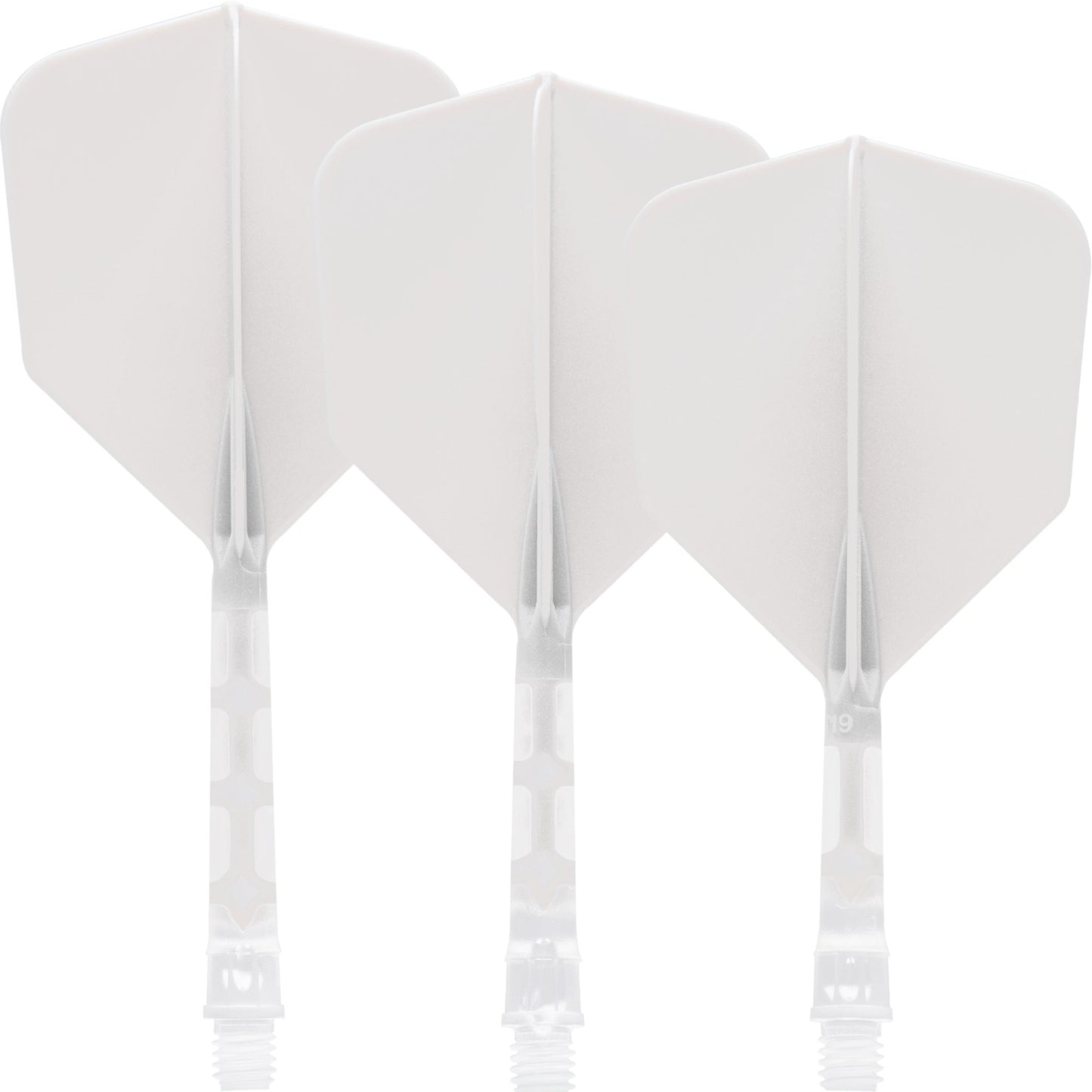 Cuesoul Rost T19 Integrated Dart Shaft and Flights - Big Wing - Clear with White Flight