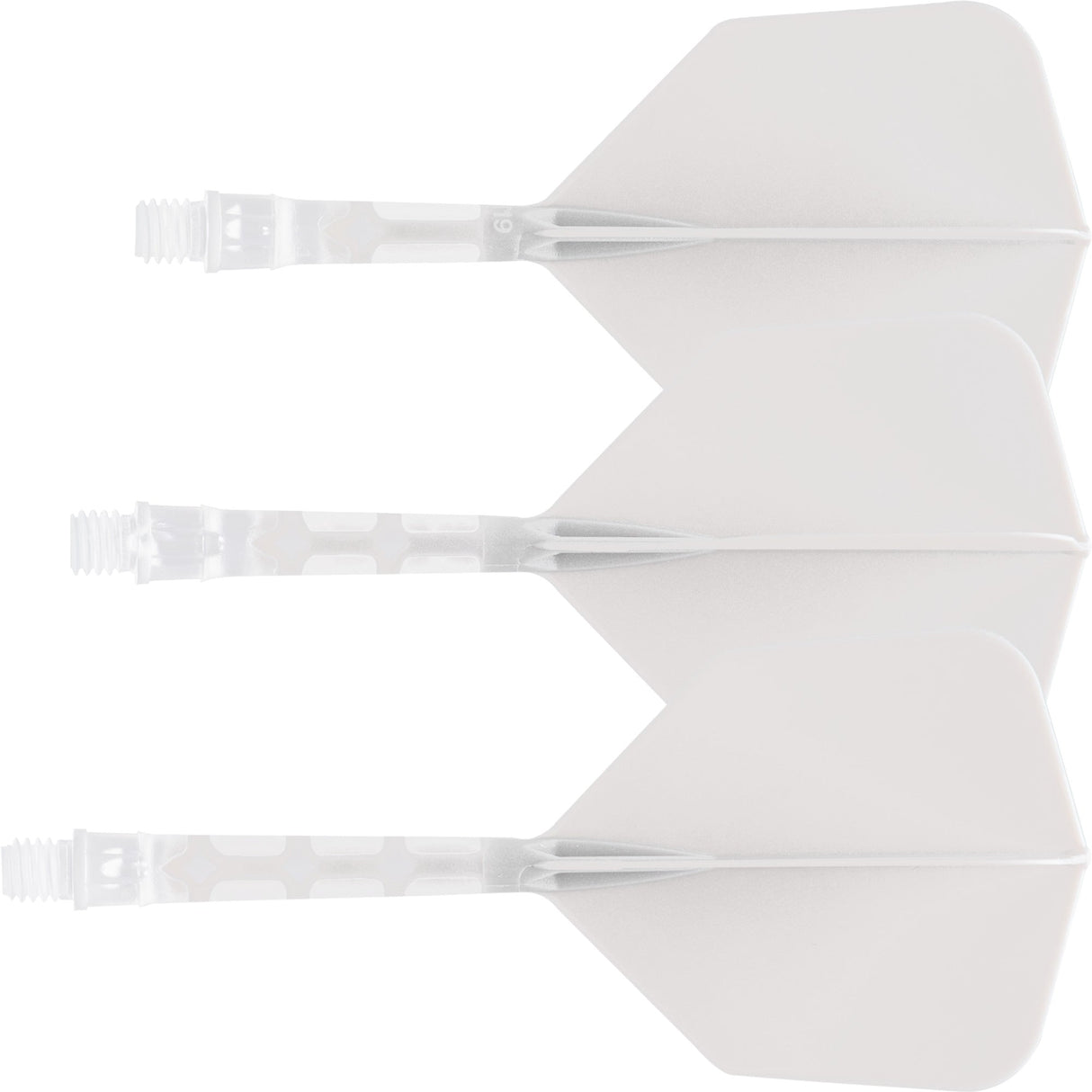 Cuesoul Rost T19 Integrated Dart Shaft and Flights - Big Wing - Clear with White Flight
