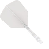Cuesoul Rost T19 Integrated Dart Shaft and Flights - Big Wing - Clear with White Flight Short