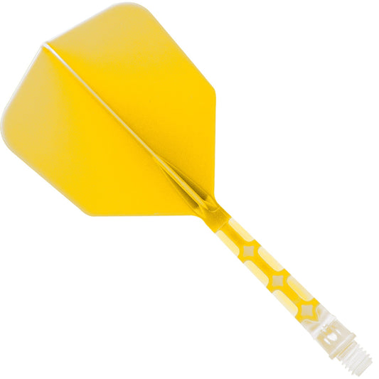 Cuesoul Rost T19 Integrated Dart Shaft and Flights - Big Wing - Clear with Yellow Flight Long
