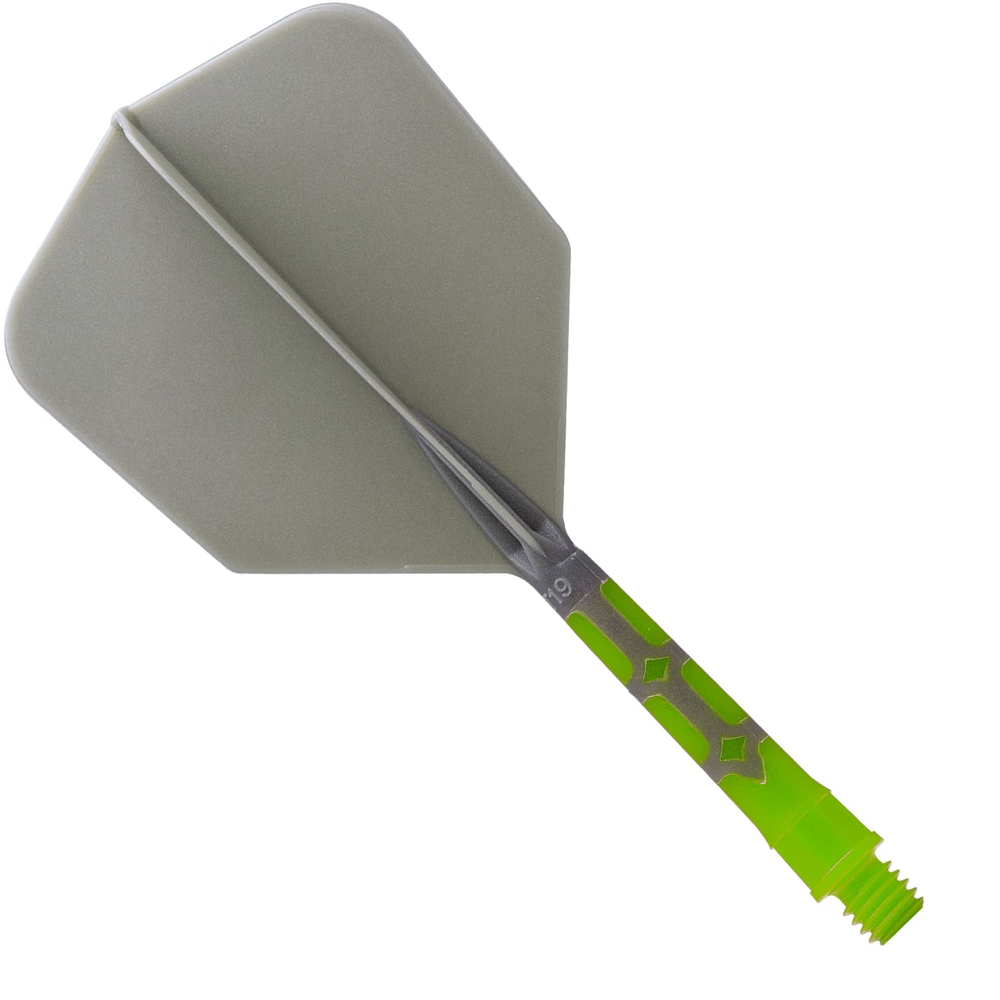Cuesoul Rost T19 Integrated Dart Shaft and Flights - Big Wing - Lime Green with Grey Flight Medium