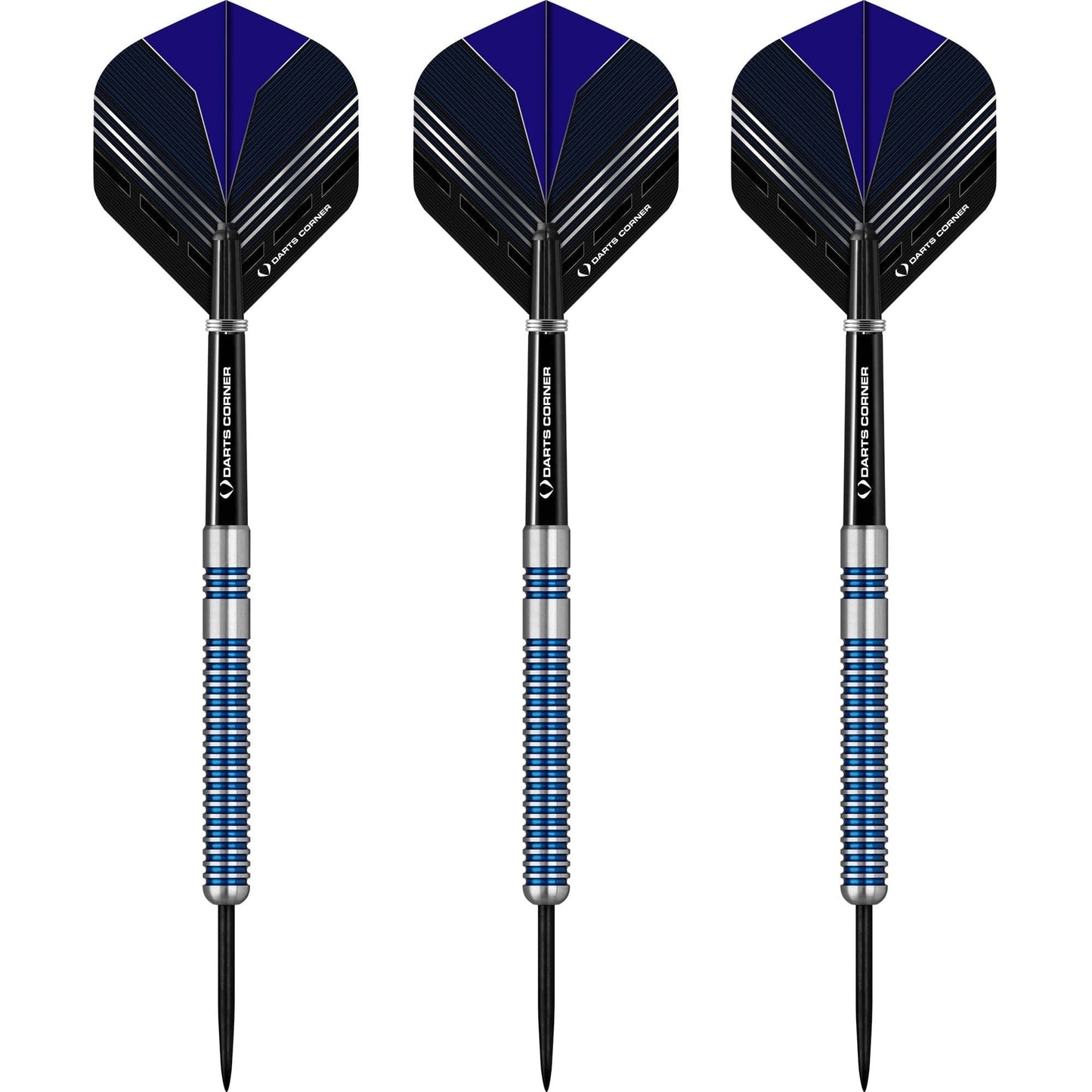 Darts Corner Blue Menace Darts - Steel Tip Tungsten - Blue Rings 22g