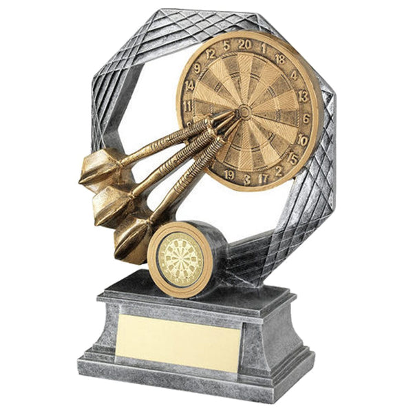 Darts Octagon Series Darts Trophy - Bronze-Gold-Pewter - 3 Sizes