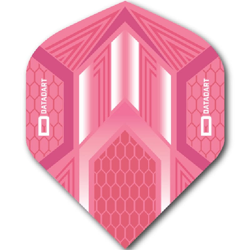 Datadart Dart Flights - Hex - No2 - Std - Black Pink Clear