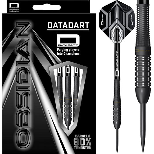 Datadart Obsidian Darts - Steel Tip - 90% - Concave Rear - Black PVD 23g
