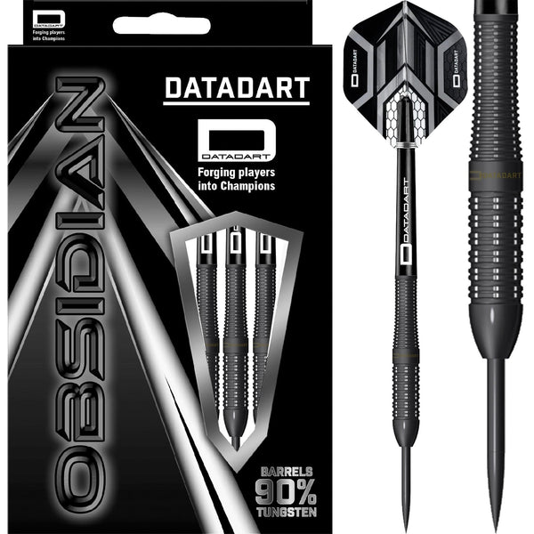 Datadart Obsidian Darts - Steel Tip - 90% - Concave Rear - Black PVD