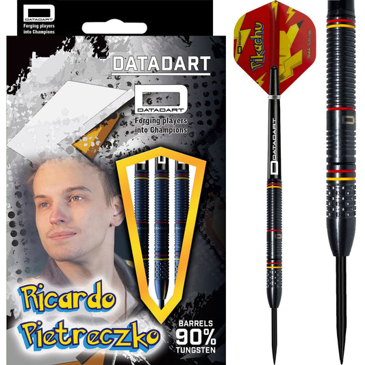 Datadart Ricardo Pietreczko Darts - Steel Tip - 90% - Pikachu - Black PVD 21g