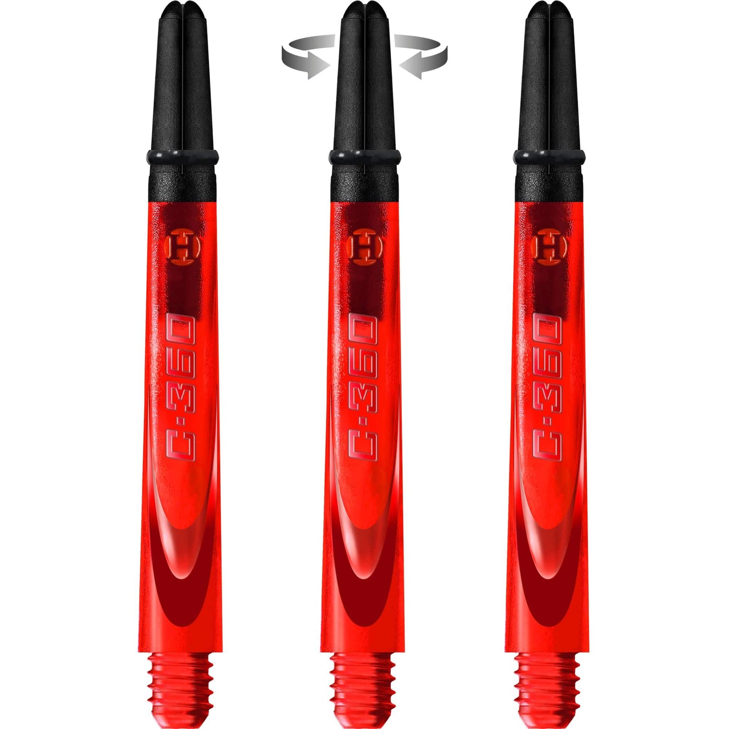Harrows Carbon 360 Shafts - Polycarbonate Dart Stems with Carbon Top - Red Medium