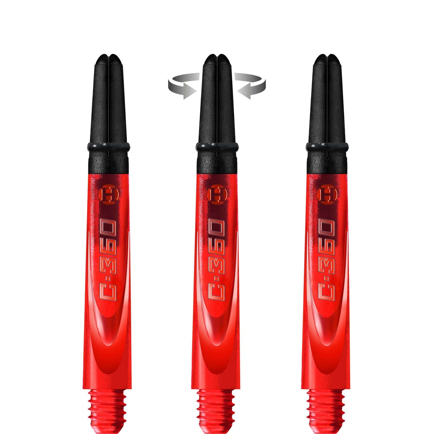 Harrows Carbon 360 Shafts - Polycarbonate Dart Stems with Carbon Top - Red Tweenie