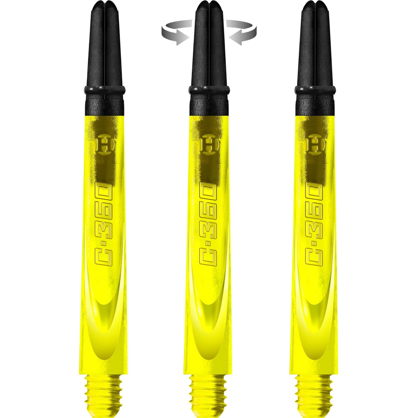 Harrows Carbon 360 Shafts - Polycarbonate Dart Stems with Carbon Top - Yellow Medium