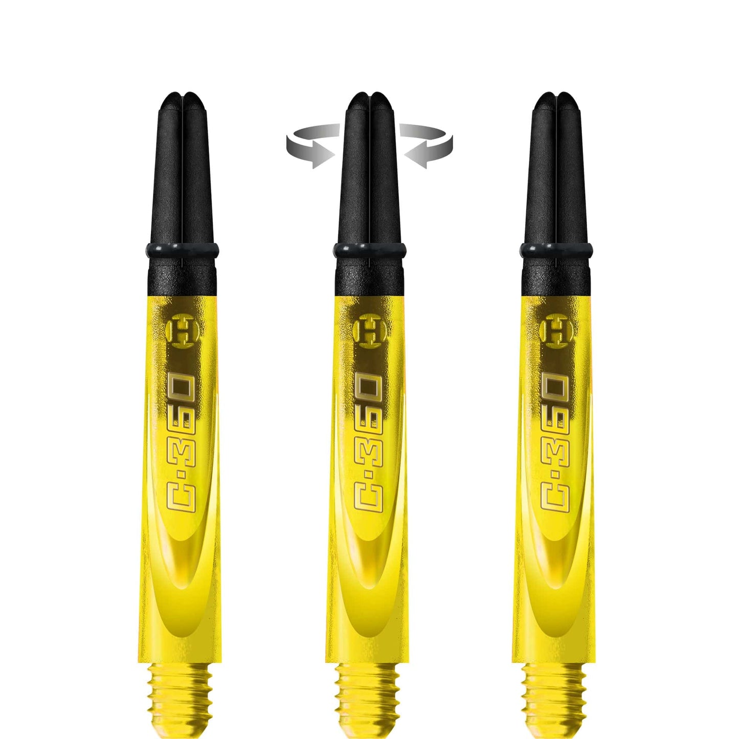 Harrows Carbon 360 Shafts - Polycarbonate Dart Stems with Carbon Top - Yellow Tweenie