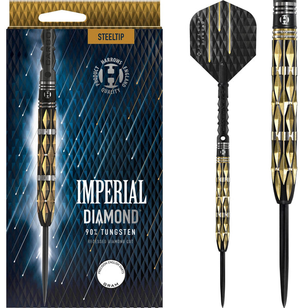Harrows Imperial Diamond Darts - Steel Tip - Gold Diamond