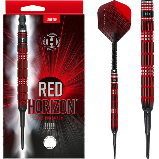 Harrows Red Horizon Darts - Soft Tip - Black & Red 18g