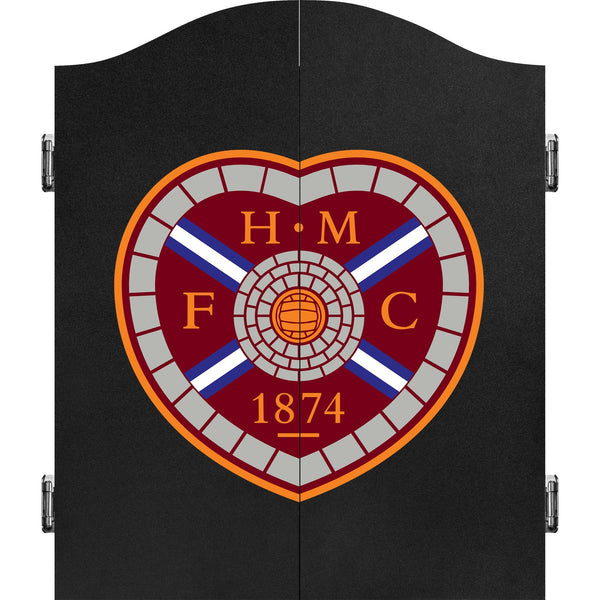 Heart of Midlothian FC - Official Licensed - Hearts - Dartboard Cabinet - C1 - Black Crest