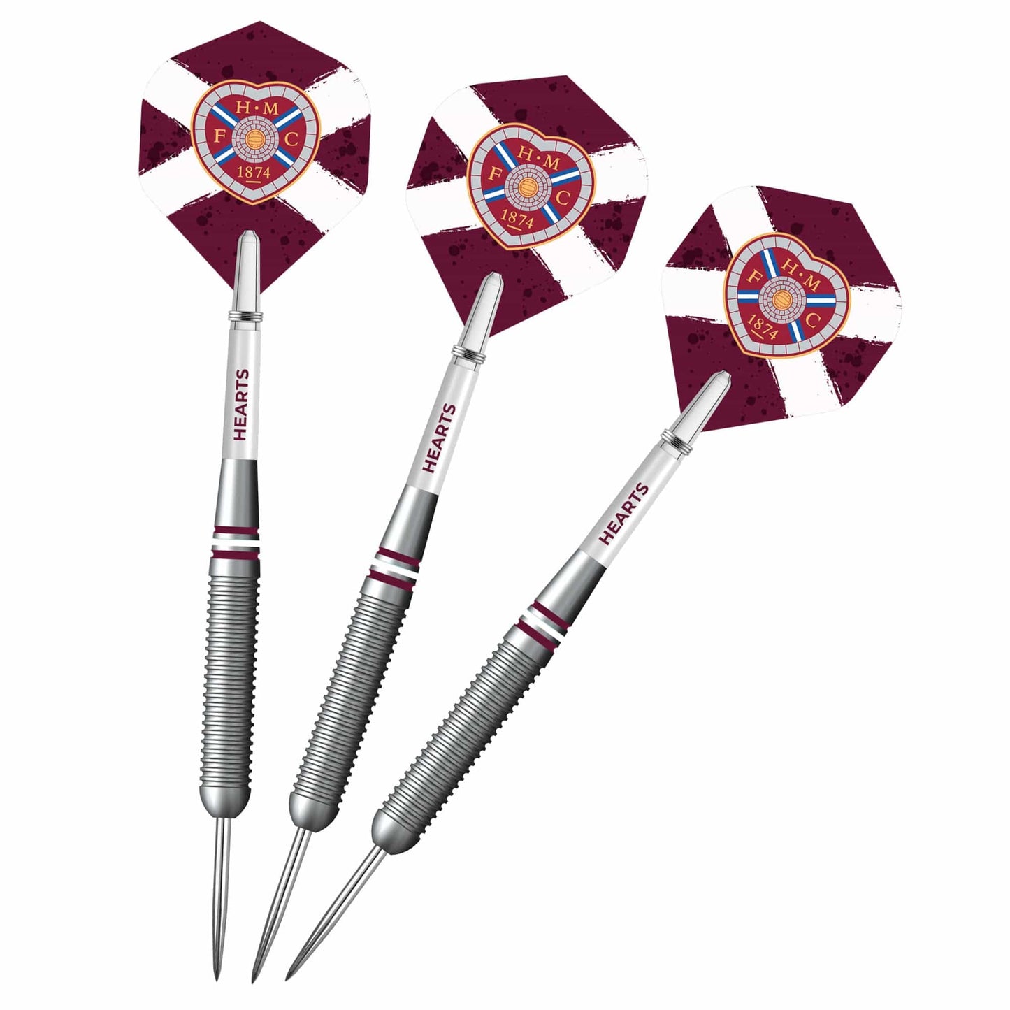 Heart of Midlothian FC - Official Licensed - Hearts - Steel Tip Darts - Brass - 22g 22g