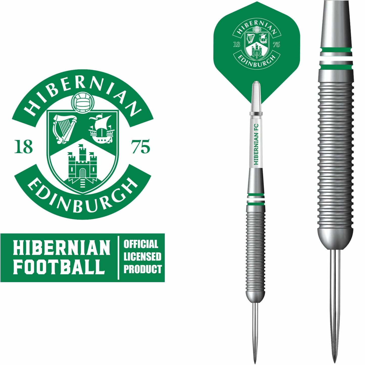 Hibernian FC - Official Licensed - Steel Tip Darts - Brass - 22g 22g