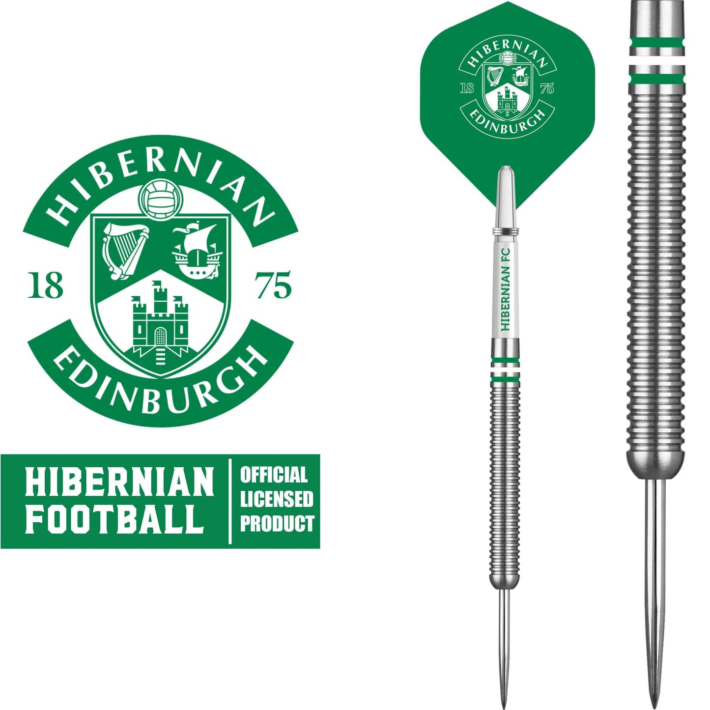 Hibernian FC - Official Licensed - Steel Tip Darts - Tungsten - 24g 24g