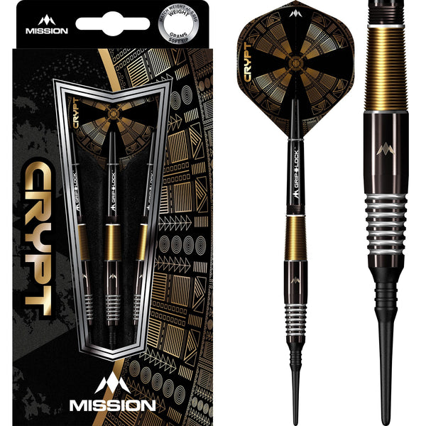 Mission Crypt Darts - Soft Tip - M2 - Black & Gold
