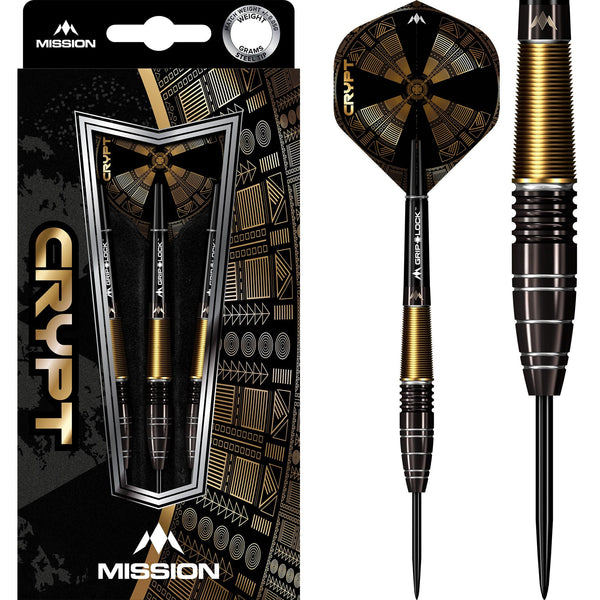 Mission Crypt Darts - Steel Tip - M1 - Black & Gold