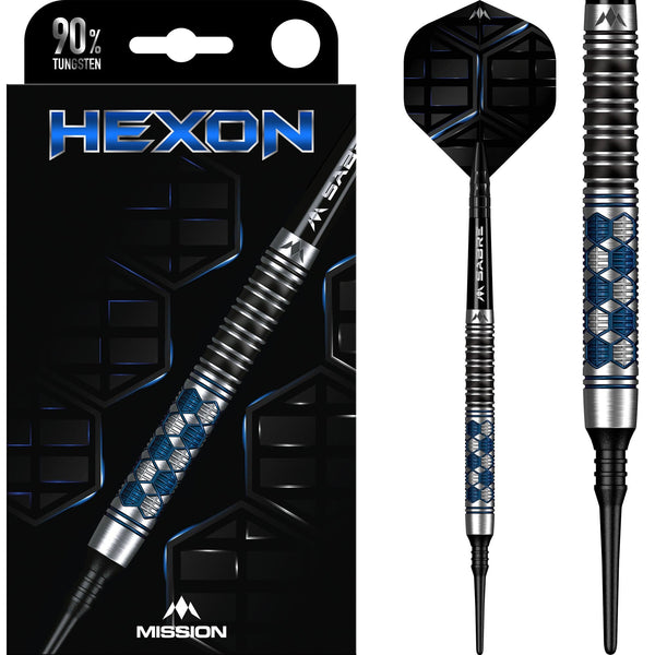Mission Hexon Darts - Soft Tip - 90% - Blue PVD