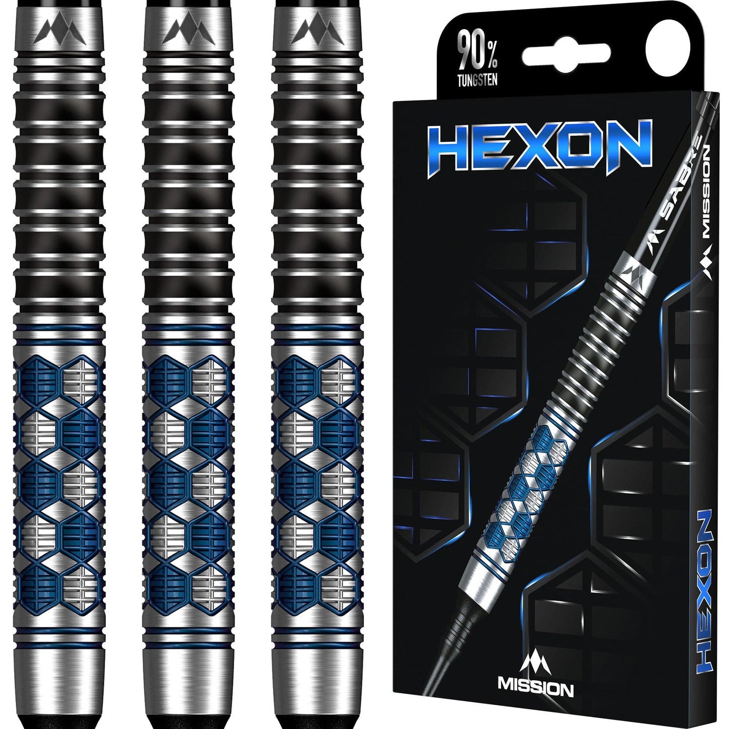 Mission Hexon Darts - Soft Tip - 90% - Blue PVD 18g