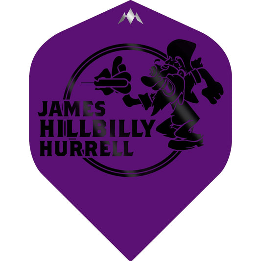 Mission Solo Dart Flights - 100 Micron - No2 - Std - James Hurrell - Purple - Hillbilly