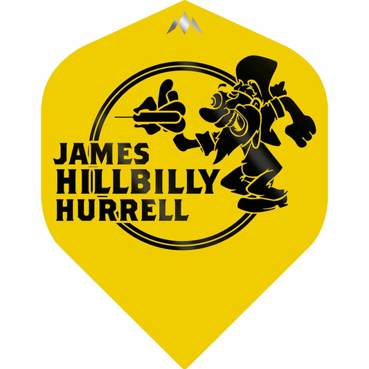 Mission Solo Dart Flights - 100 Micron - No2 - Std - James Hurrell - Yellow - Hillbilly