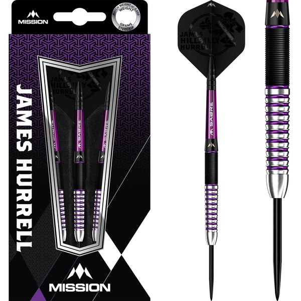 Mission James Hurrell Darts - Steel Tip - Hillbilly - Black & Purple