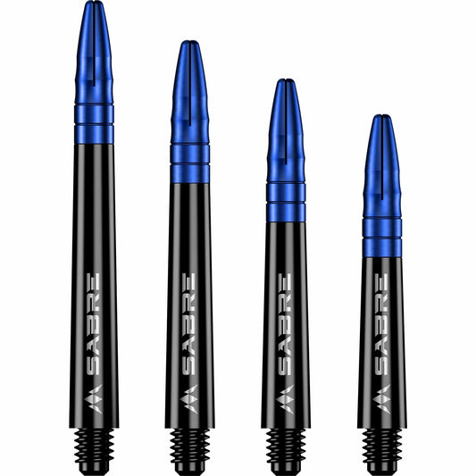 Mission Sabre Shafts - Polycarbonate Dart Stems - Black - Blue Top