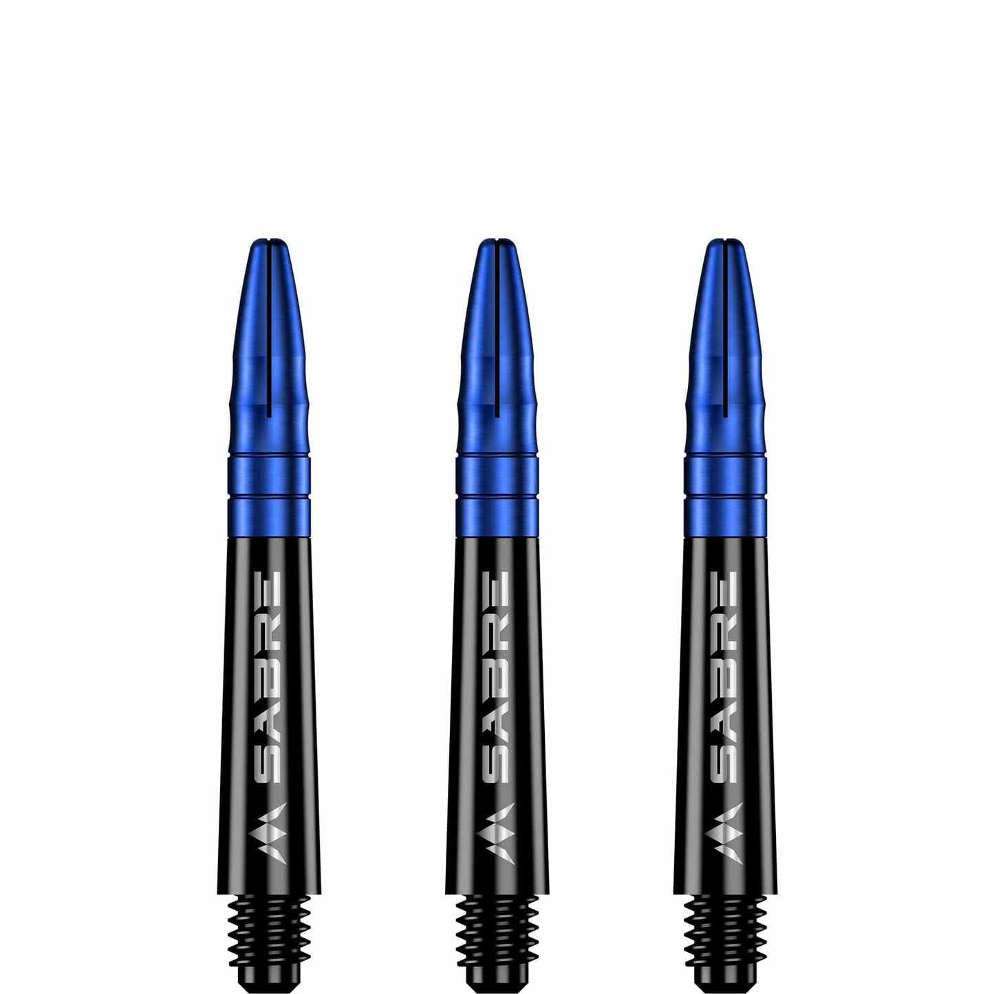 Mission Sabre Shafts - Polycarbonate Dart Stems - Black - Blue Top Short