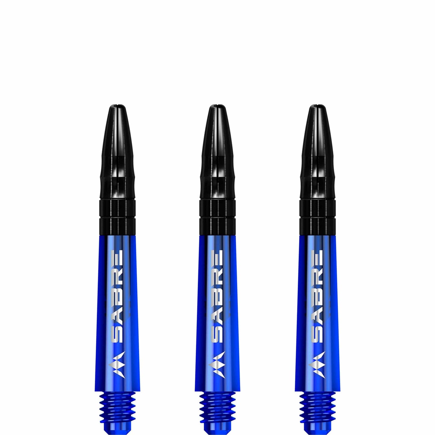 Mission Sabre Shafts - Polycarbonate Dart Stems - Blue - Black Top Short