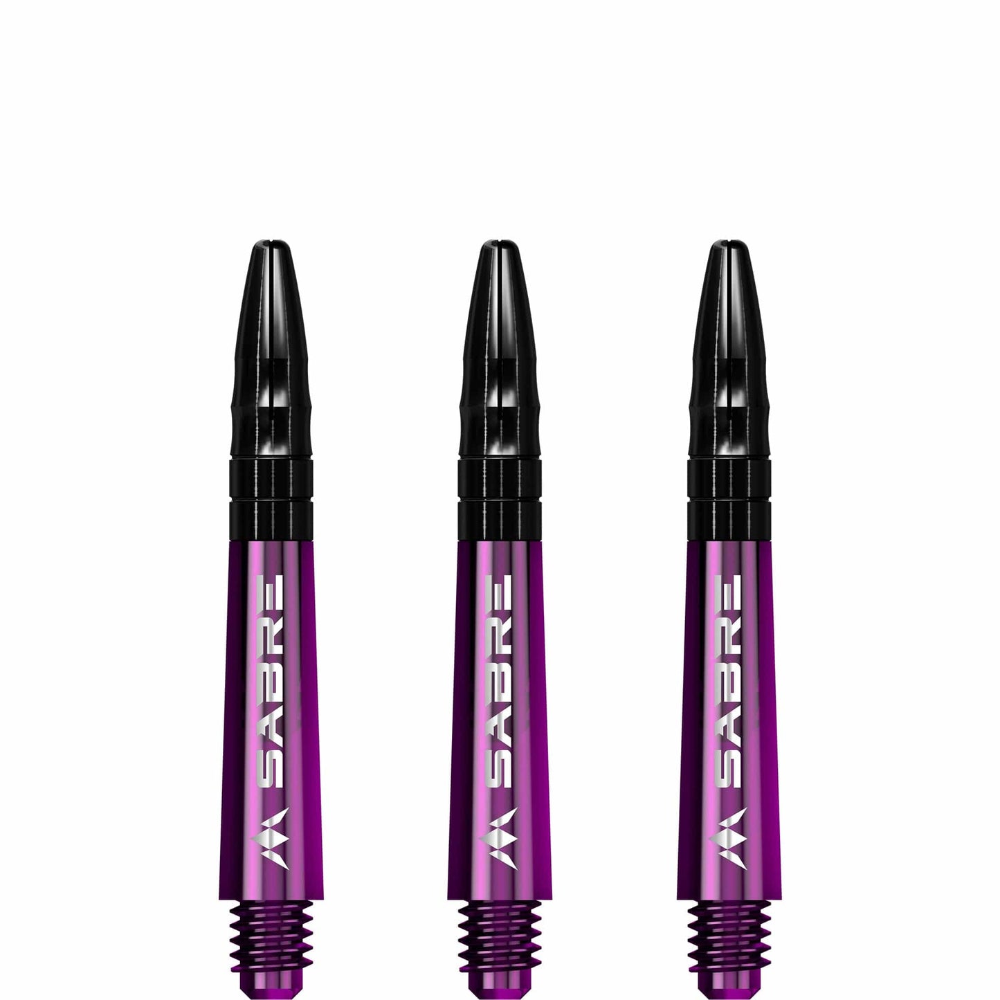 Mission Sabre Shafts - Polycarbonate Dart Stems - Purple - Black Top Short