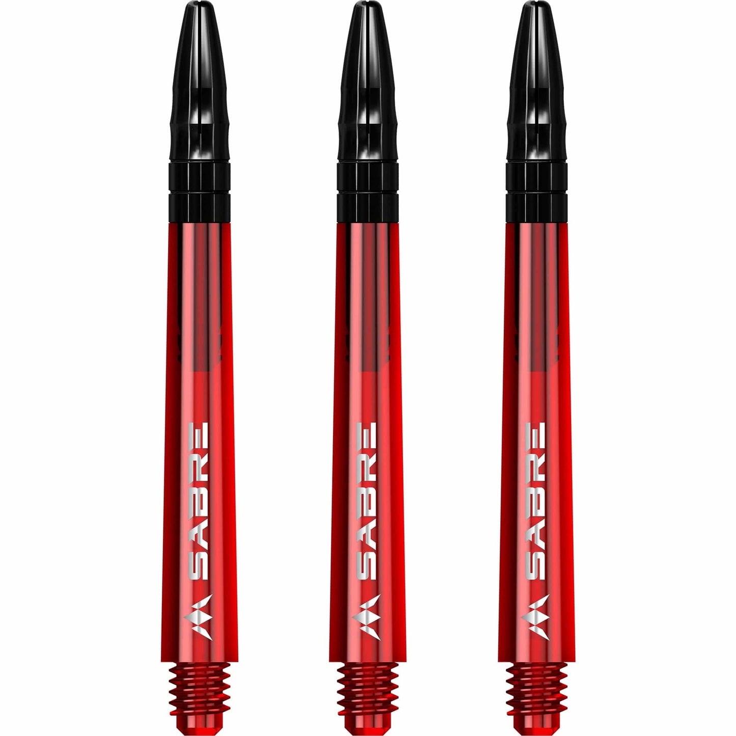 Mission Sabre Shafts - Polycarbonate Dart Stems - Red - Black Top Medium