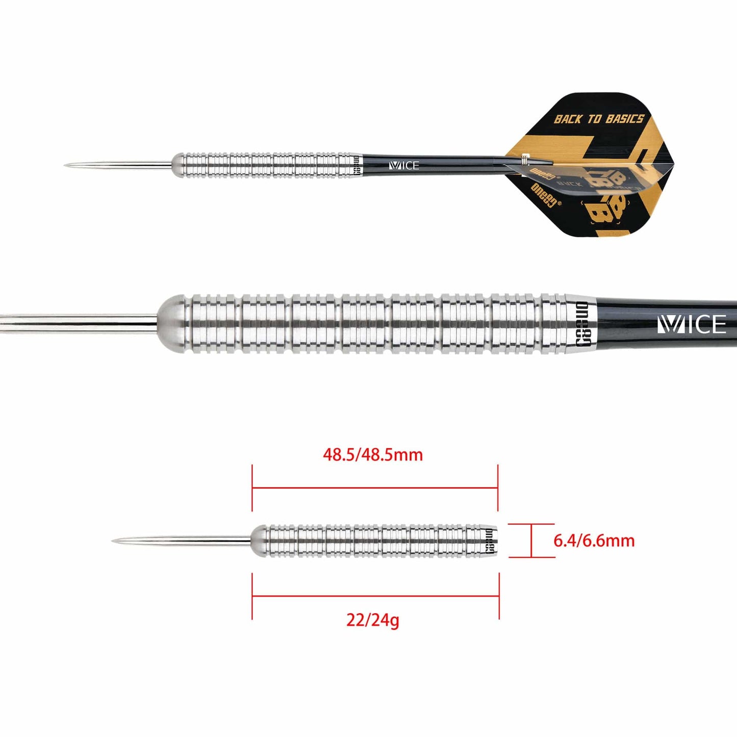 One80 Back To Basic Darts - Steel Tip - EBS - Natural - Ringed