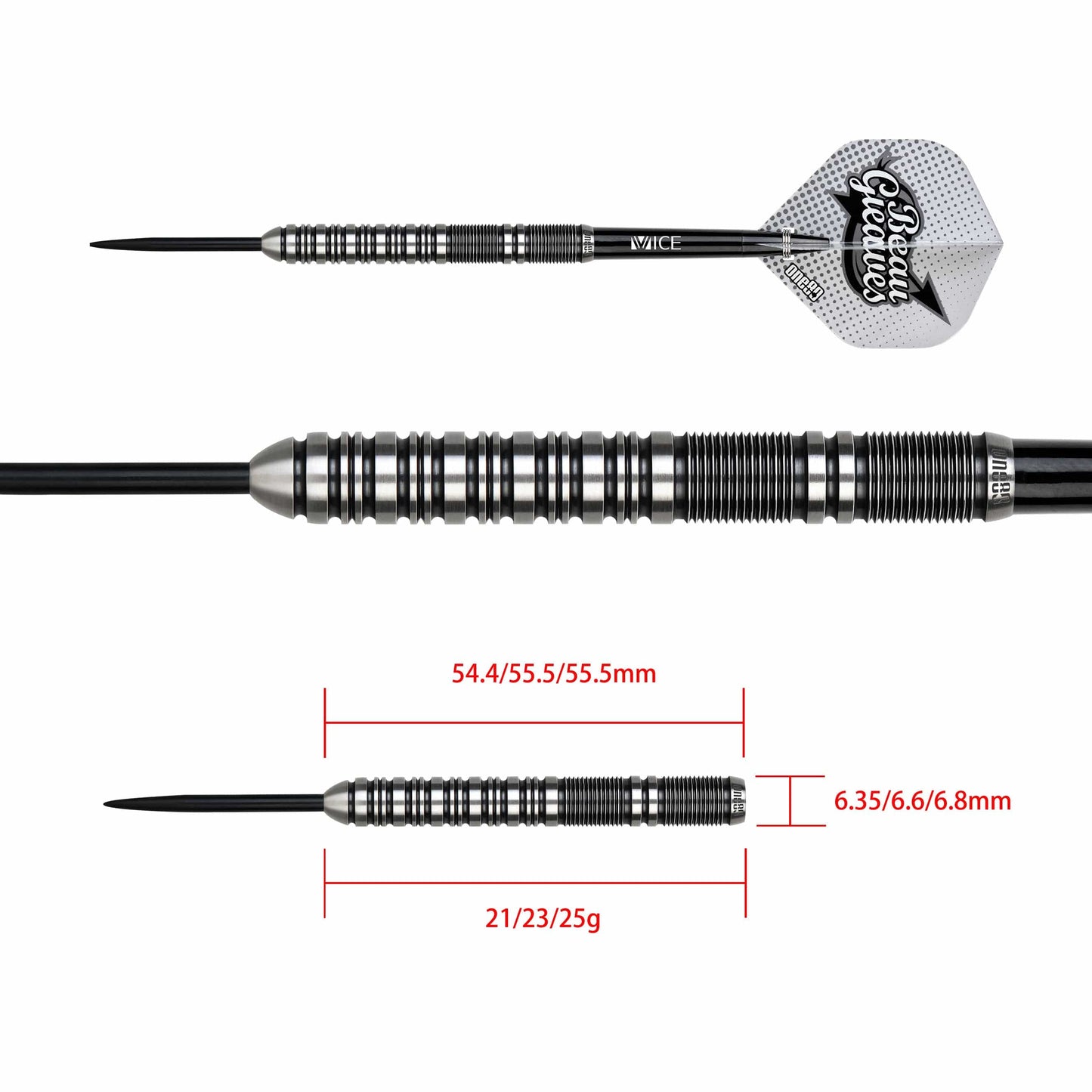 One80 Beau Greaves Darts - Steel Tip - HD - Black & Silver