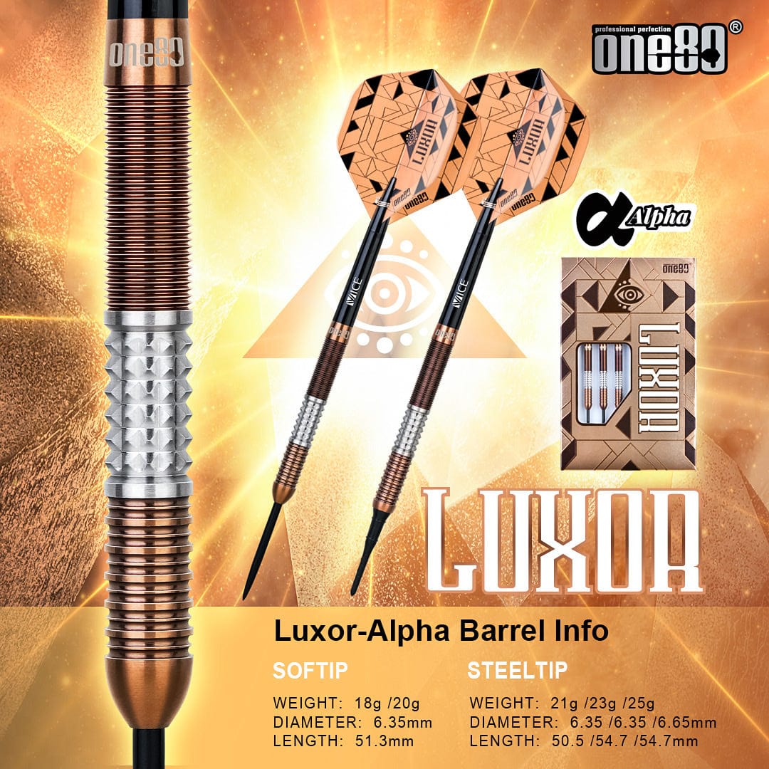 One80 Luxor Alpha Darts - Steel Tip - Bronze