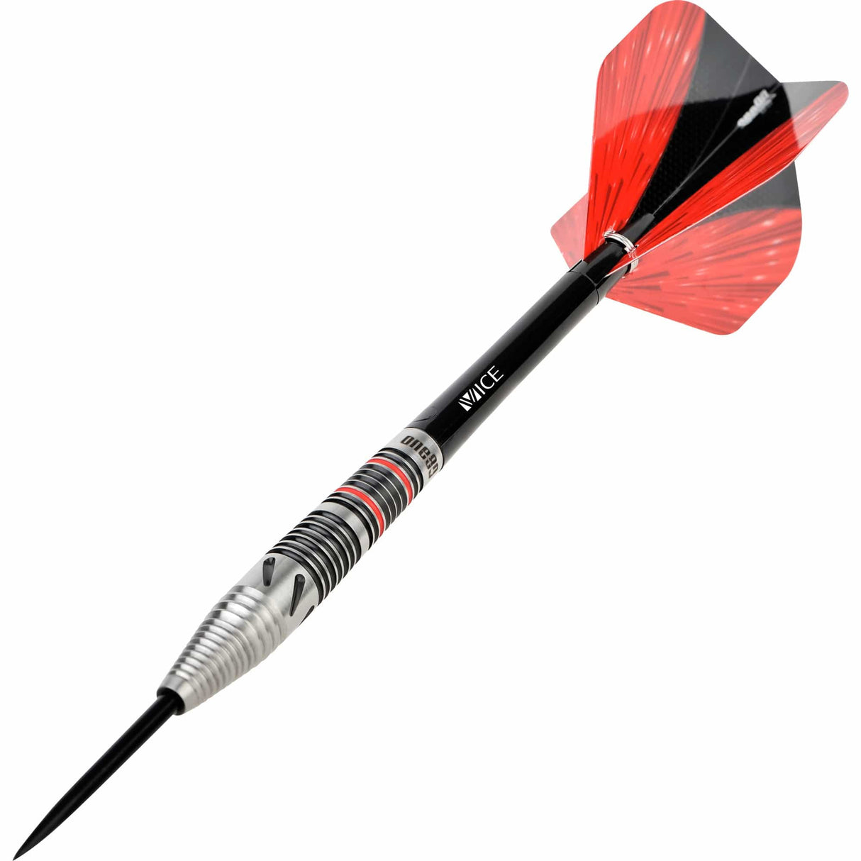 One80 Mick Lacey Darts - Steel Tip - Lone Wolf - Black & Red - 23.5g 23g
