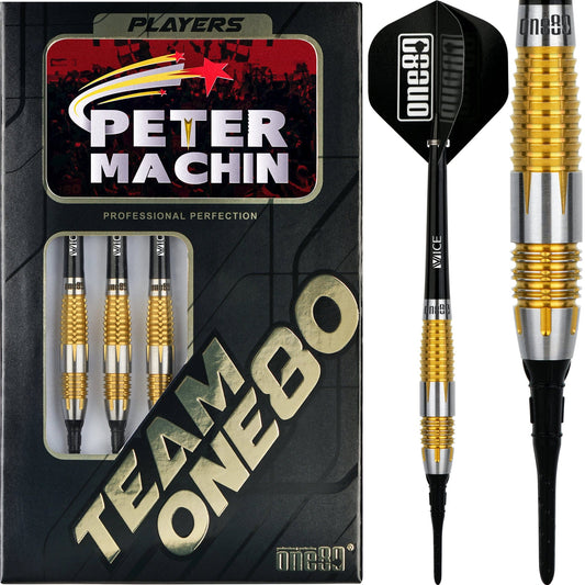 One80 Peter Machin Darts - Soft Tip - Signature - V2 - Gold - 18g 18g