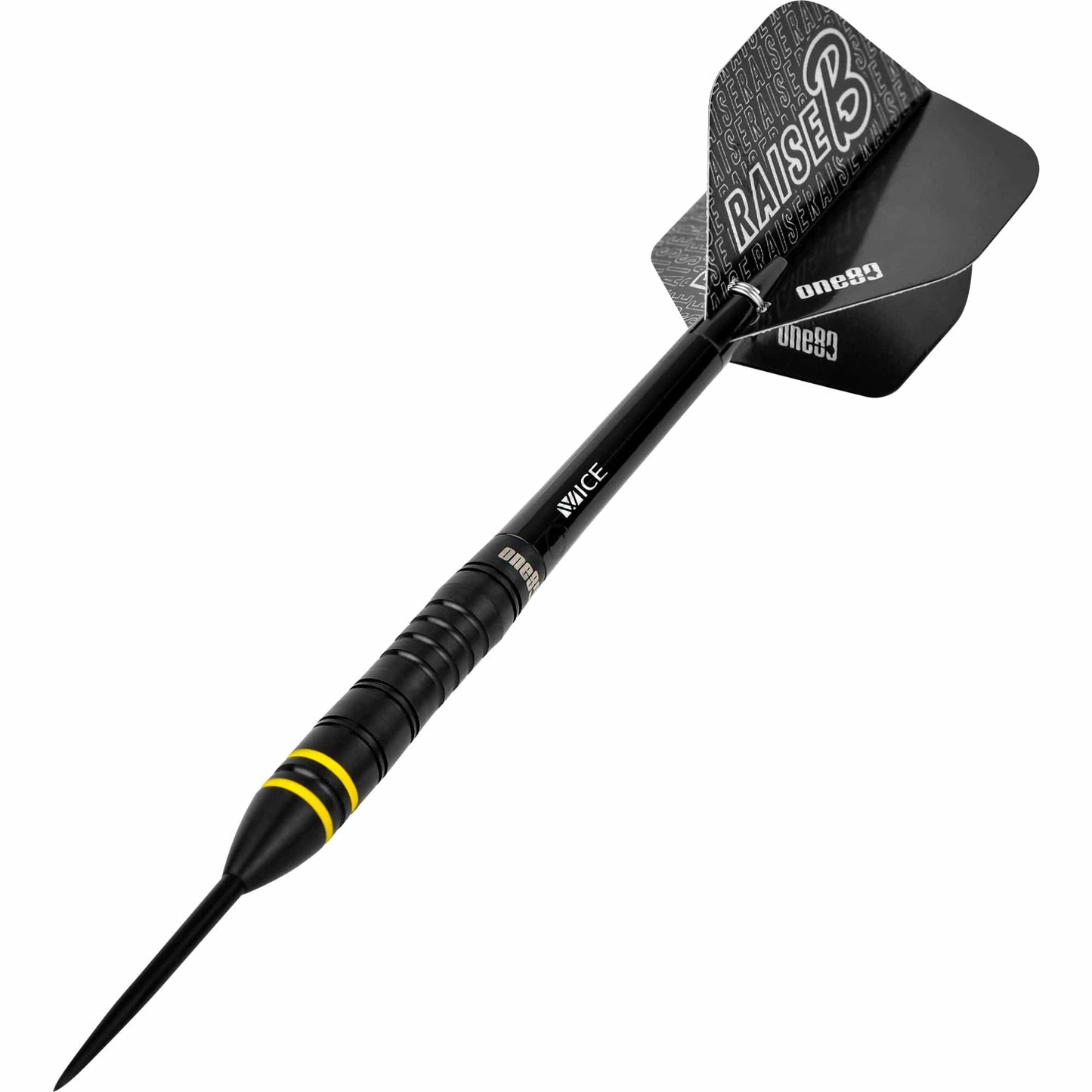 One80 Raise B Darts - Steel Tip - Black - Yellow Rings