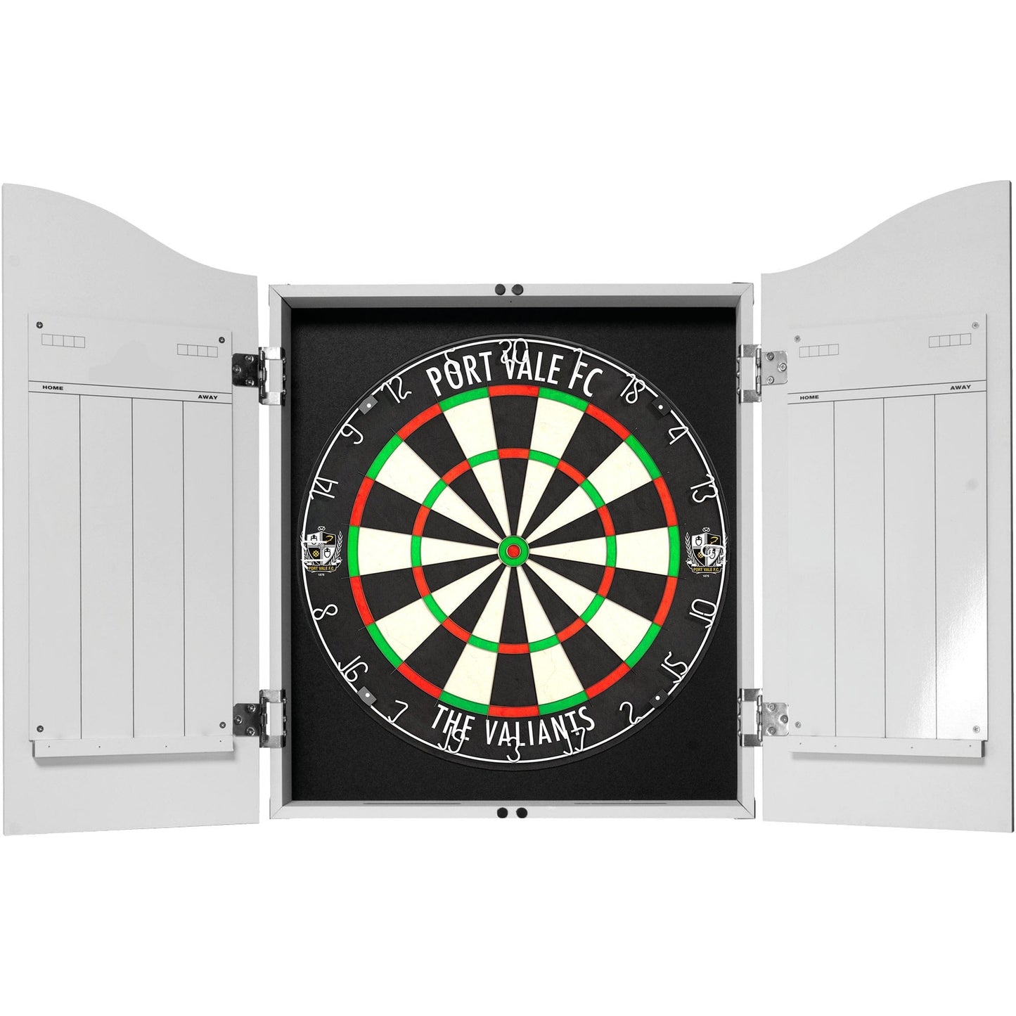 Port Vale FC - Official Licensed - The Valiants - Dartboard Cabinet - White - C1 - Logo with Trim