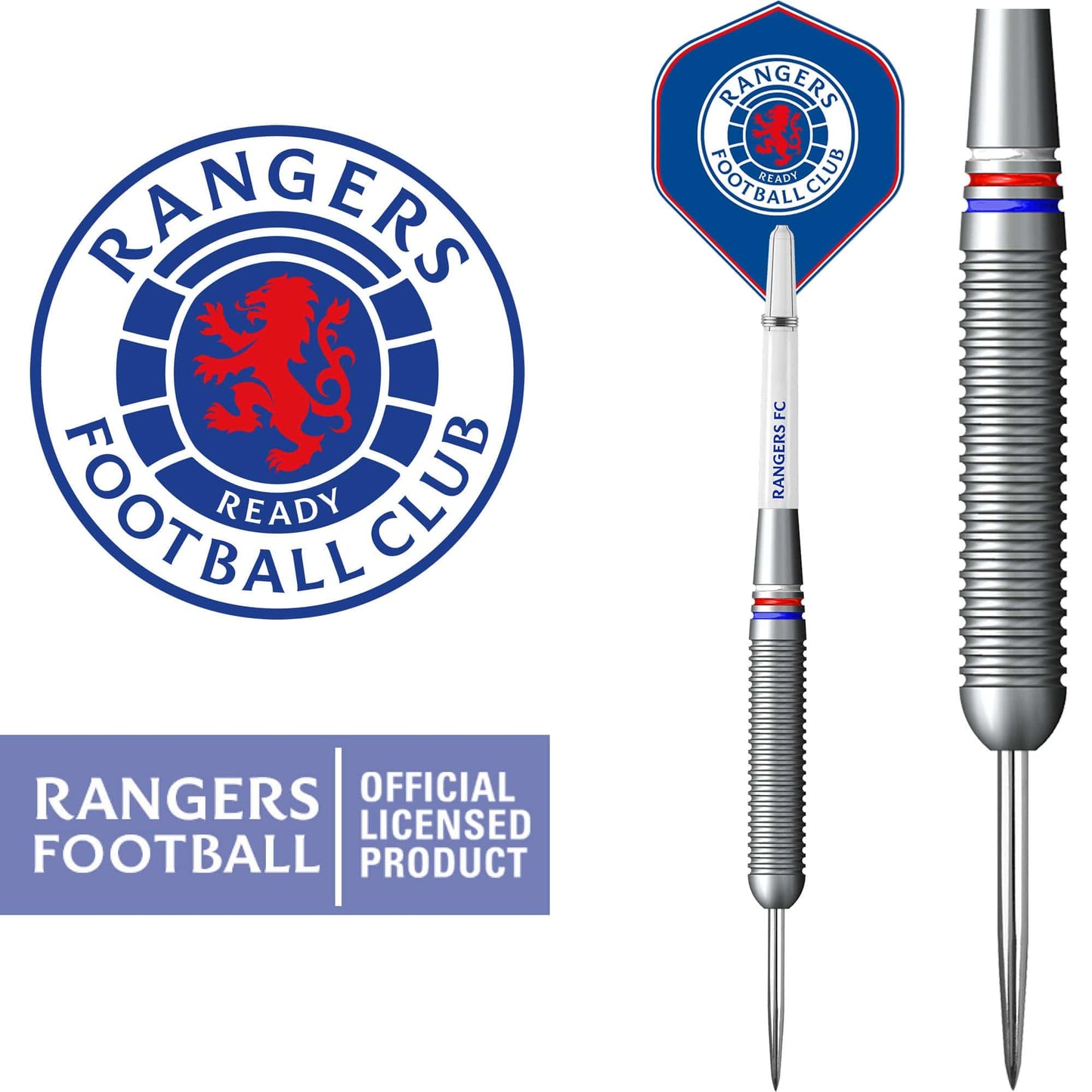 Rangers FC Darts - Steel Tip Brass - Official Licensed - RFC - 22g 22g