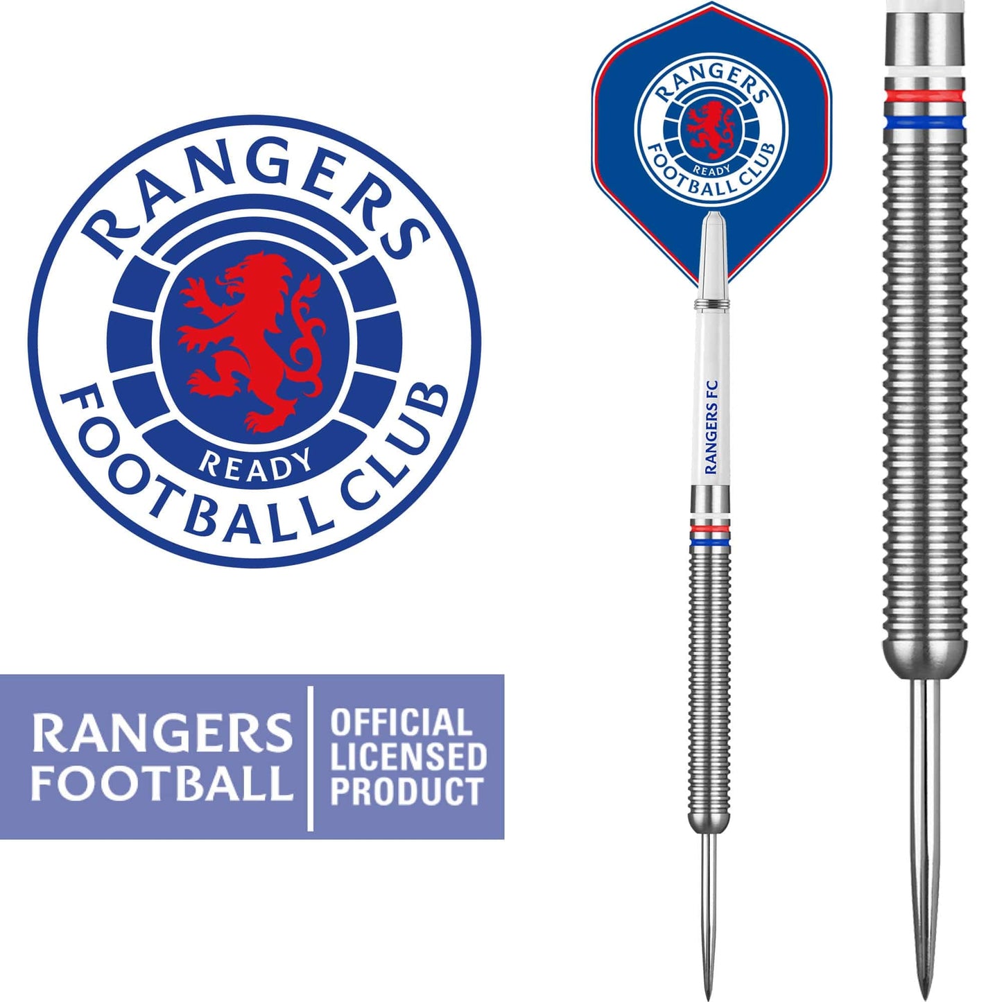 Rangers FC Darts - Steel Tip Tungsten - Official Licensed - RFC - 24g 24g