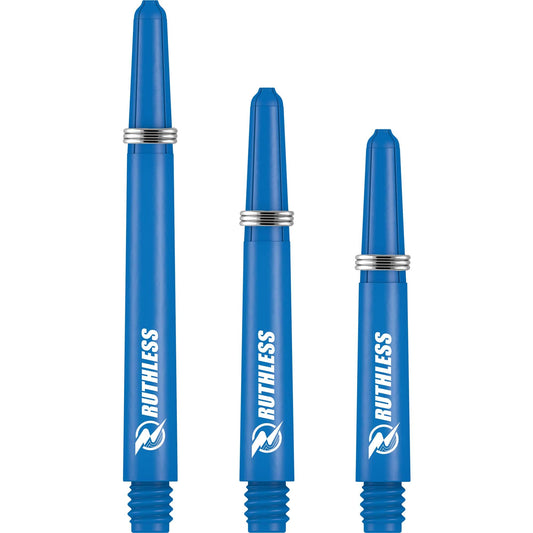 Ruthless Deflectagrip Dart Shafts - Nylon Stems with Springs - Blue