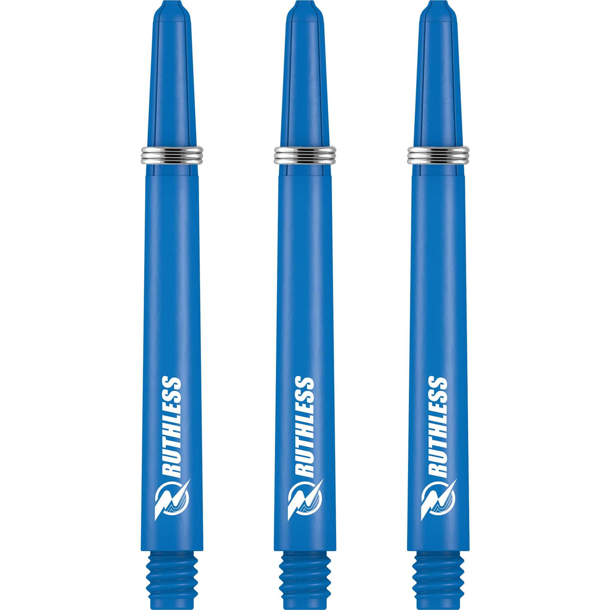 Ruthless Deflectagrip Dart Shafts - Nylon Stems with Springs - Blue Medium